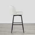 thumbnail image 5 of CHITA 30" Swivel Upholstered Counter Bar Stools with Back & Metal Legs Fabric in CloudSet of 4,Faux Leather in white, 5 of 8