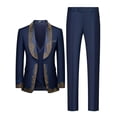 thumbnail image 2 of Beauty-Emily Men's 3-Piece Suit Set with Gold Accents – Blazer, Vest & Pants with Dust Bag, Formal Outfit for Wedding, Business & Gala, 2 of 9