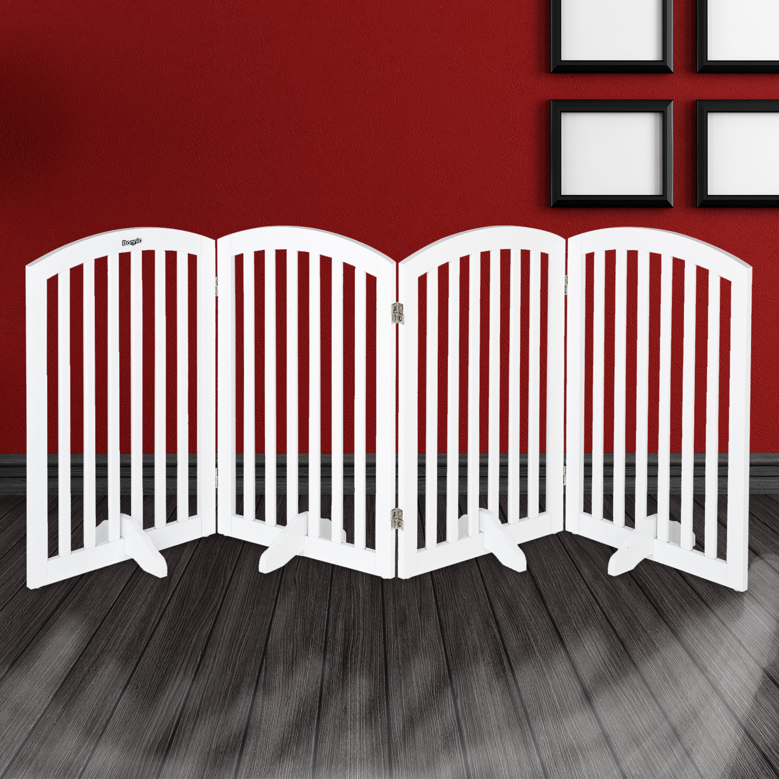 VINGLI 30” Tall Free Standing Pet Gates for Doorways, 4 Panel Folding