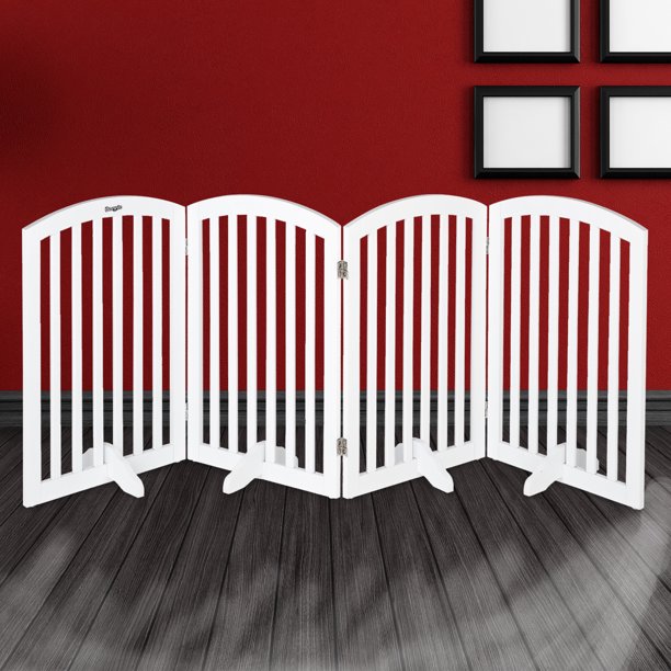 VINGLI 30” Tall Free Standing Pet Gates for Doorways, 4 Panel Folding