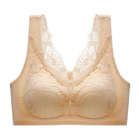 

Women s Sexy Lace Unpadded Bra Women s Comfort Unlined Lace Bra for Women Bralette Padded Lace Bandeau Bra XL Skin Color