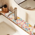 thumbnail image 2 of Yayeee Faucet Mat for Kitchen Sink 14.7" Diatomite Long Splash Guard Pad, Pink Floral, 2 Pack, 2 of 7