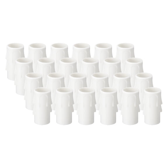 Uxcell 1.75 Inch Tall Candle Covers Sleeves, 24Pcs Plastic E12 Chandelier Socket Sleeves, White