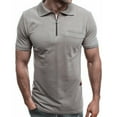 thumbnail image 2 of T-Shirt à Manches Courtes Col Rabattu Poche Zippée Couleur Unie Été pour Hommes, 2 of 8