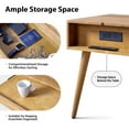 thumbnail image 6 of 23" Wooden End Table with Charging Station and Tray Modern for Living Room Seadrift, 6 of 8