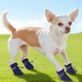 thumbnail image 6 of Unique Bargains Pack of 4 Waterproof Dog Shoes with Adjustable Straps Blue XXL, 6 of 6