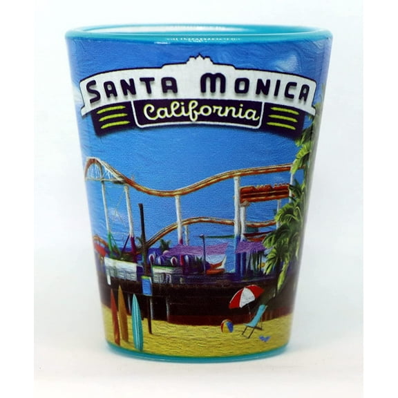 Santa Monica California Attractions Shot Glass