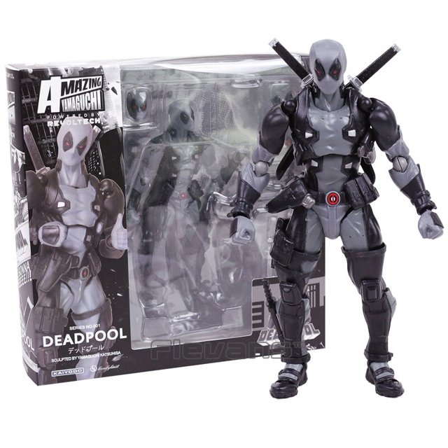 Revoltech Series NO.001 Deadpool PVC Action Figure Collectible Model Toy heqiyong LED
