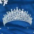 thumbnail image 3 of Coronas para mujer, estilo clásico, reina, tiara barroca con diamantes de imitación, 3 of 5