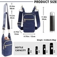 thumbnail image 3 of Water Bottle Holder with Strap Water Bottle Carrier Bag Quilted Puffer Sling Purse Crossbody Hydro Bag for Women Walking, 3 of 6
