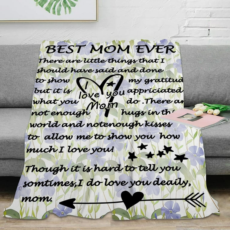 Mom Gifts Throw Blanket, mothers day Birthday Gifts for Mom from Daughter,  Best Mom Ever Gifts, Unique Presents for Mother, Moms Birthday Gift Ideas