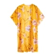 thumbnail image 5 of IROINNID Savings Plus Size Cardigan for Women Flowy Kimono Cardigan Open Front Dress Printed Chiffon Blouse Loose Tops,Yellow, 5 of 9