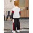 thumbnail image 3 of Arshiner Boys 2Pcs Color Block Sweatshirt & Casual Pants Fall Winter Outfits Set, 3 of 6