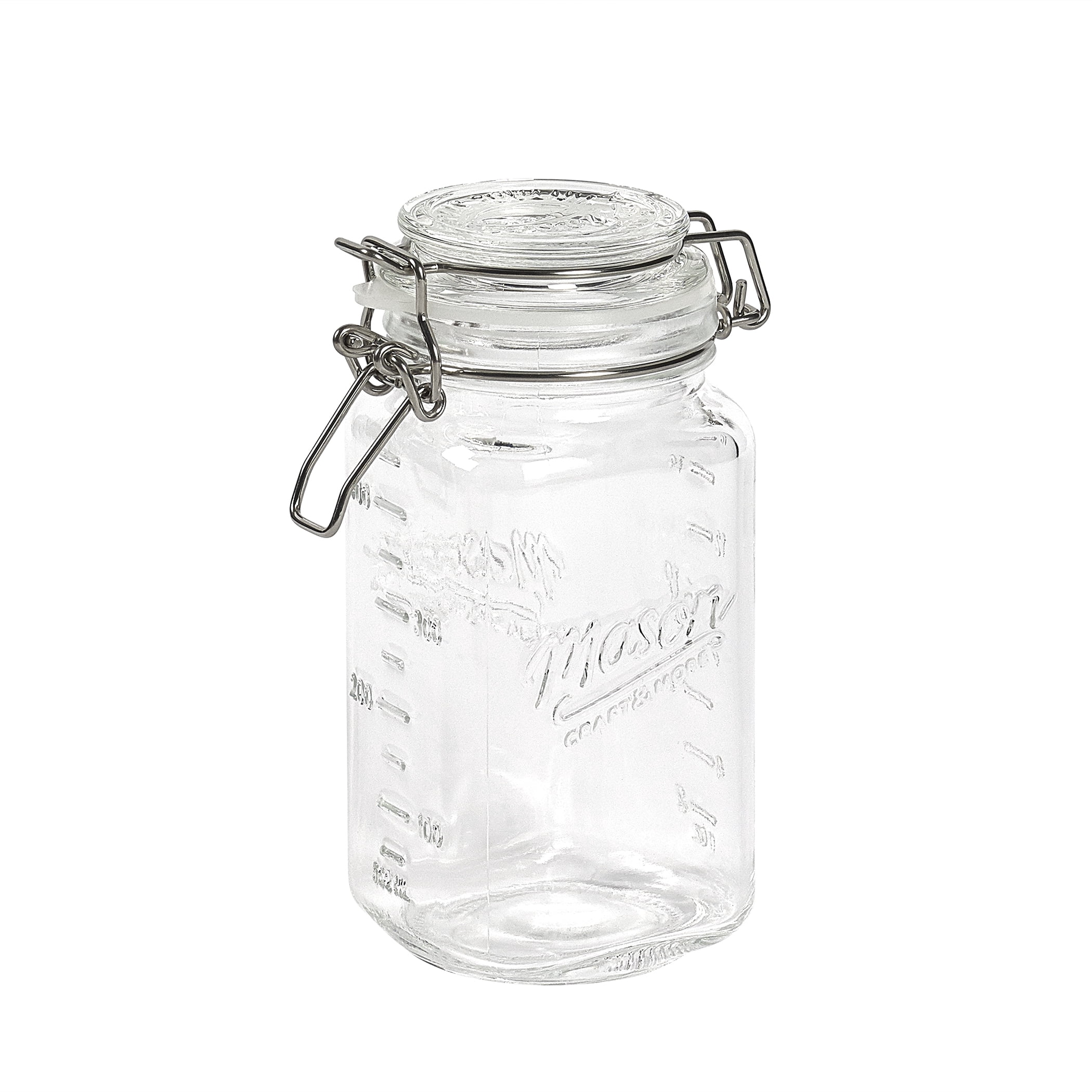 Mason Craft & More Airtight Glass Jumbo Clamp Jar with Lid, Clear Mason Jar Storage Canister, 3.5 Liter (118oz)