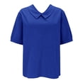 thumbnail image 3 of Ruyang Women's Autumn Lapel Art Solid Color Round Neck Button Loose Pullover Top Casual Shirt T Shirt Women Long Sleeve Cotton T Shirt, 3 of 4