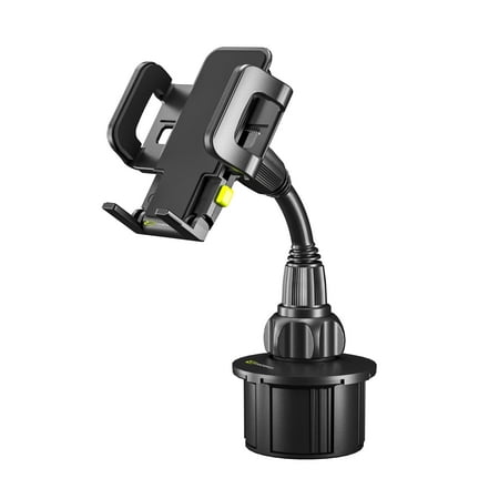 Bracketron TripGrip Universal Cup Holder Phone Mount for Car 360° Rotating Smartphone Holder with Swivel Gooseneck Expandable Cup Holder Base One-Button Release No Dashboard Mount