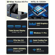 GMKtec M3 Pro Mini PC Intel Core i5 13500H 16GB RAM 512GB SSD WiFi6 BT5.2 Triple 4K Display Dual 2.5GbE LAN Office Home Business Mini Desktop Computer