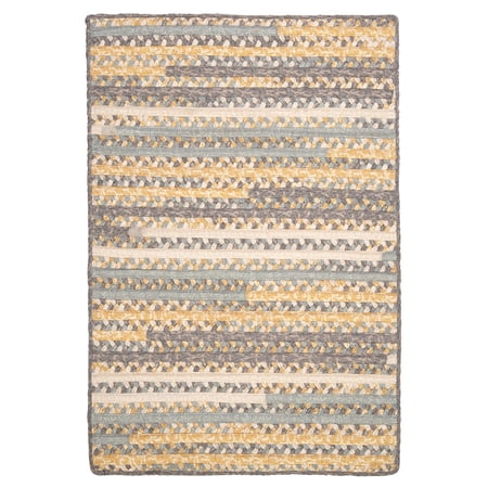 Print Party Rects Yellow Area Rug, Square 12' x 12'