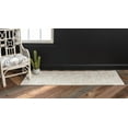 thumbnail image 4 of Unique Loom Trellis Shag Collection Area Rug - Diamond (2' x 6' 9" Runner Ivory), 4 of 11