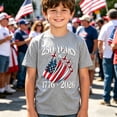 thumbnail image 2 of RTKFRFLM Kids US 250th Semiquincentennial T-Shirt 4th of July Patriotic American Flag Print Crewneck Short Sleeve Graphic Tee for Boys Girls, 2 of 4