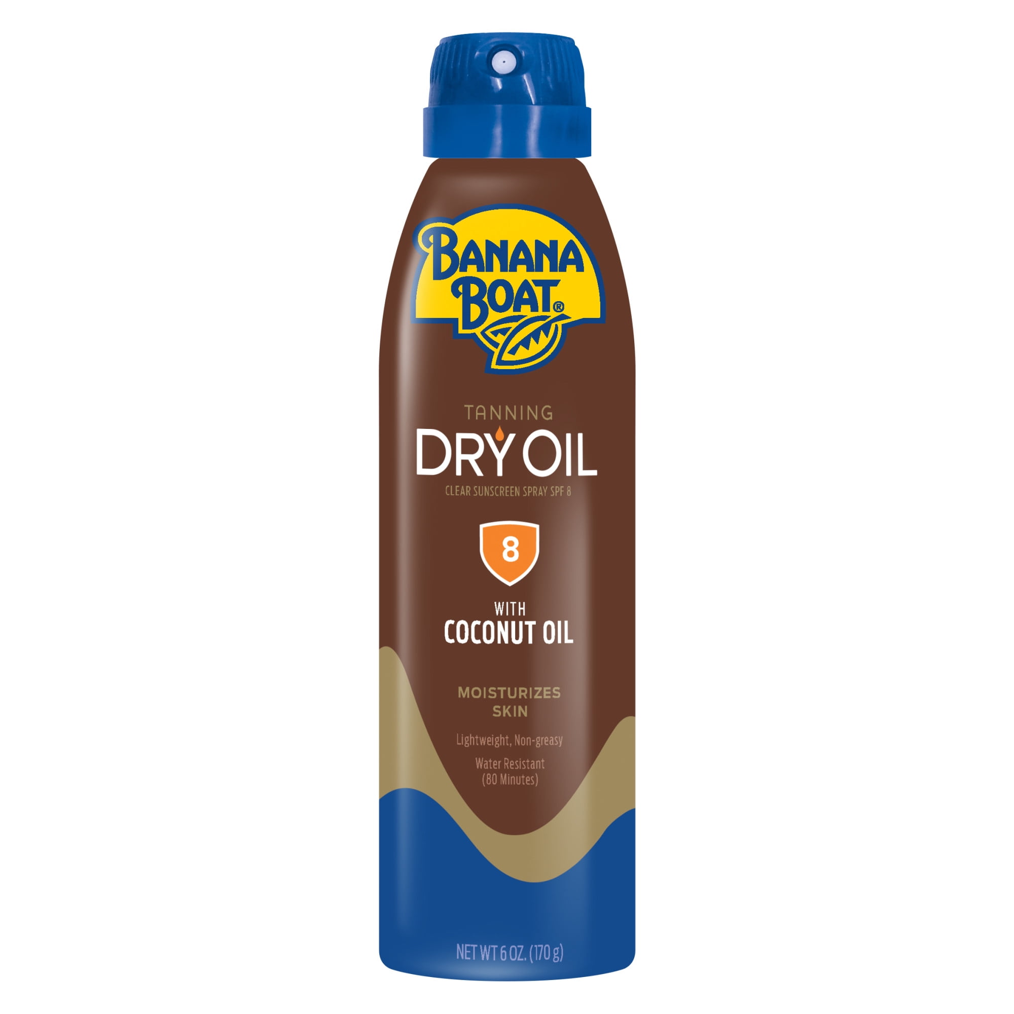 (2 pack) Banana Boat Tanning Dry Oil Clear Spray Sunscreen SPF 8, 6oz