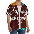 thumbnail image 2 of Fotbe Happy Thanksgiving Camisa Estampada de Manga Corta para Hombre, Casual de Verano, Estilo Playero, Sin Arrugas-4X-Large, 2 of 5