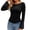 Black, variant on Solid Color Fitted T Shirt with Border Side Pleated Sleeves Long Sleeved Pullover Shirt Tech Apparel