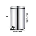 thumbnail image 3 of Chmadoxn Home Office Furniture Stainless Steel Garbage Can Sealed Bottom Closed 12L Liter Fire-retardant Mute Thickened Slow-fall Foot 12L garbage bin, 3 of 9