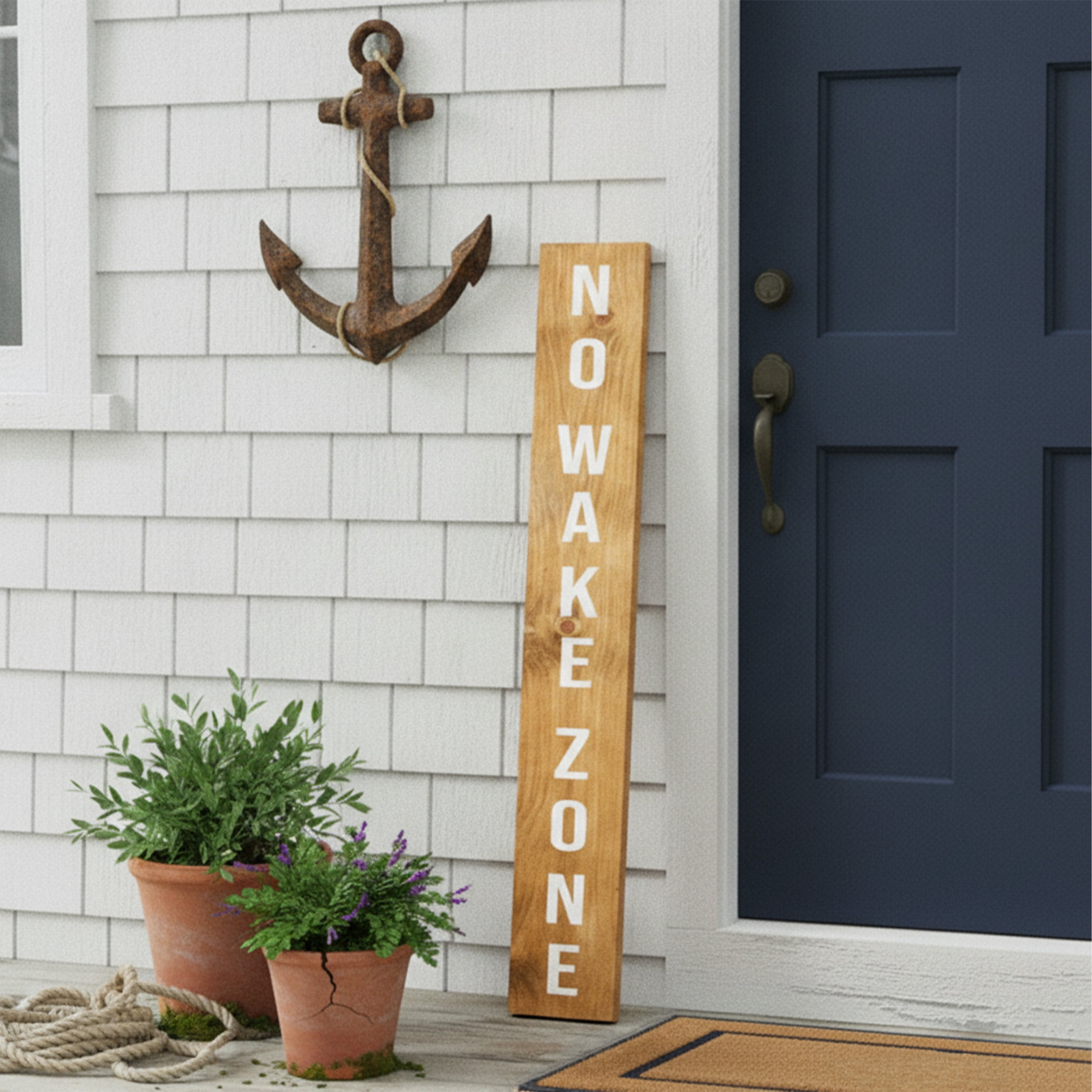 Calloway Mills 119334707 No Wake Zone Porch Leaner, 47" x 07"