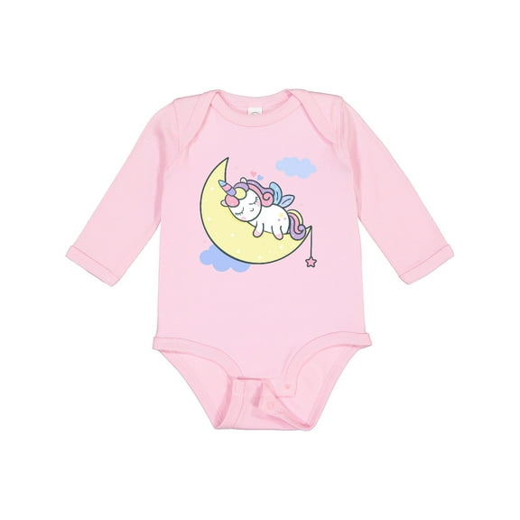 Inktastic Unicorn Moon Girls Long Sleeve Baby Bodysuit