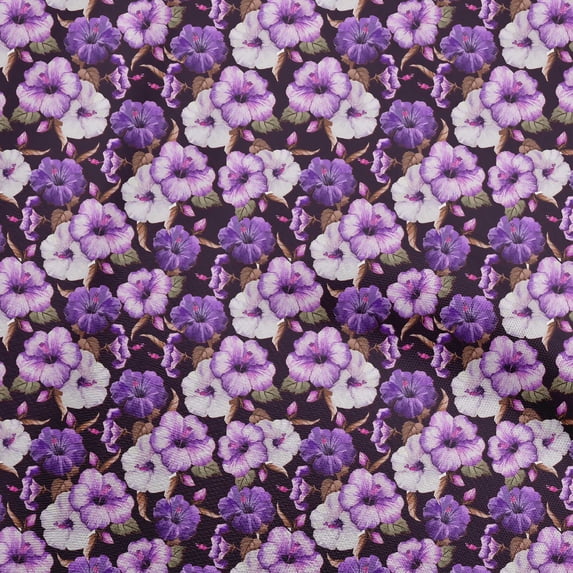 oneOone Cotton Poplin Violet Fabric Floral Sewing Material Print Fabric By The Yard 56 Inch Wide