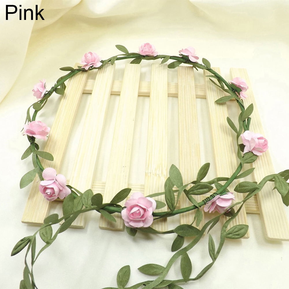 Natural Cord Flower Fabric Brow band Headband Boho Style Festivals Wedding Party 