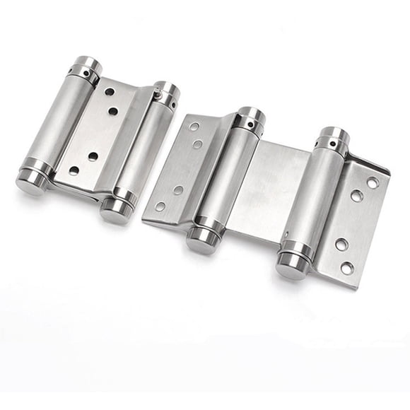 Ranbo 3 Inch Double Action Spring Hinges 304 Stainless Steel Self Closing Two Way Acting Hinges for Exterior Cafe Saloon Pub Swinging Doors, Including Pins and Screws, 1 Pair, Brushed