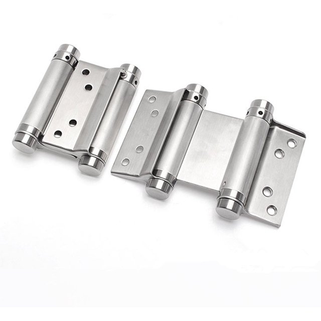 Ranbo 3 Inch Double Action Spring Hinges 304 Stainless Steel Self Closing Two Way Acting Hinges for Exterior Cafe Saloon Pub Swinging Doors, Including Pins and Screws, 1 Pair, Brushed