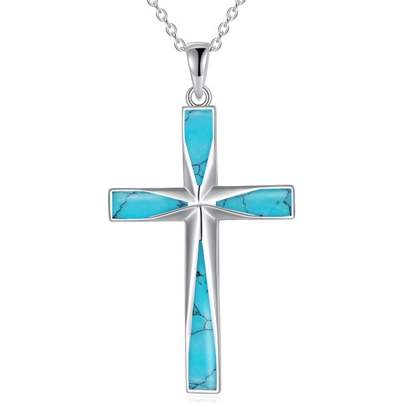 XATENJE Religious Cross Pendant Necklace Sterling Silver Origami Cross Pendant Gifts for Women Men Jewelry