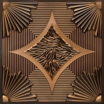 201 - Sunset Boulevard 2 ft. x 2 ft. PVC Glue-up or Lay in Ceiling Tile in Antique Gold (40 Sq. ft. / Pack) - 10 Pieces