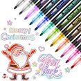 thumbnail image 5 of SEIWEI 24PCS Double Line Glitter Outline Pen Set Marker Pens Doodle Pen for Drawing Christmas Card Eriting DIY Art Crafts, 5 of 8