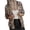 Z&Khaki263, variant on Women's Bomber Jacket Soft Pink Base Leopard Graphic Print Relaxed Fit Comfortable Long Sleeve Girls Trip Outerwear Coat