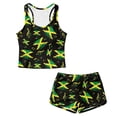thumbnail image 4 of Xoenoiee Jamaica Flag Music Note Print Tankini Swimsuits for Girls Kids, Modest Swimsuit Bathing Suit Two Piece Blouson Tankini with Sports Top and Boyshorts, 14-15 Years, 4 of 7