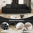 thumbnail image 4 of Timbernest 92.1" Sleeper Sofa King Size, 3 in 1 Convertible Sofa Bed, Faux Leather Oversized 4 Seater Couch with Pull Out Bed for Living Room, Tufted Design, Black, 4 of 15