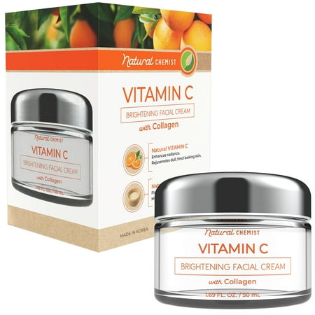 Natural Chemist Vitamin C & Collagen Daily Face Moisturizer - Firming, Reduces Fine Lines & Wrinkles, Skin Brightening Day Cream - Cruelty Free Korean Skincare For All Skin Types - 1.69 Fl. oz.