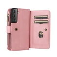 thumbnail image 6 of Dteck Case for Samsung Galaxy S23,Heavy Duty Leather 15 Card Slots Wallet Zipper Pocket Case Shockproof Silicone Kickstand Cover with Wrist Strap, Pink, 6 of 9