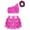 Hot Pink, variant on Alvivi Kids Girls 3 Piece Dance Outfits Sequins Crop Top with Skirt Jazz Latin Performance Costume Royal Blue 14