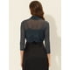 thumbnail image 4 of Semi Sheer Elegan Mangas Largas Bolero Shrug Top para Mujer Gris oscuro L, 4 of 5