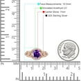 thumbnail image 7 of Art Deco Ring Sunflower Design Round Amethyst Cubic Zirconia Rose Tone 925 Sterling Silver, Size 10, 7 of 7