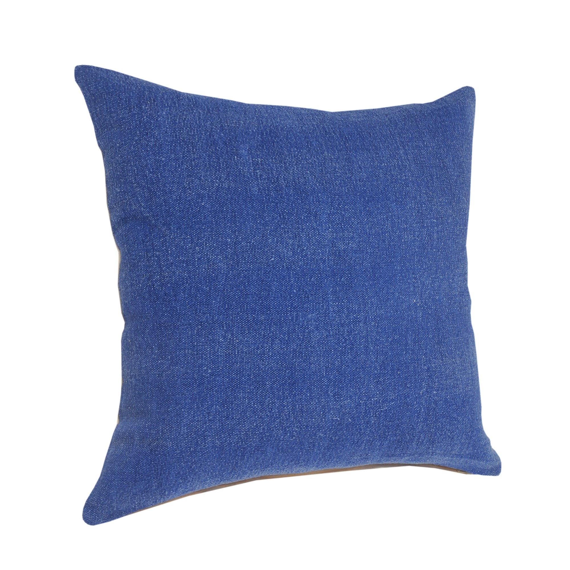Laddha Home Designs Loomed Solid Cotton Throw Pillow - Blue - Set of 2