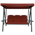 thumbnail image 2 of Kozyard Herbert 3 Seat Outdoor Deluxe Steel Porch Swing with Comfortable Cushion (Terracotta), 2 of 7