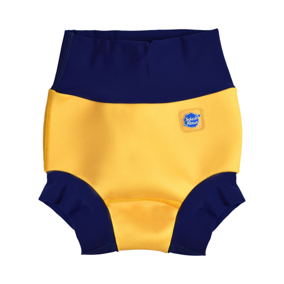 Splash About Unisex Happy Nappy Cloth Swim Diaper, Yellow & Navy 4-5 Years