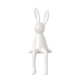 thumbnail image 1 of Estatua de conejo de cerámica, decoración para el hogar, adorno coleccionable moderno y adorable. Blanco, 1 of 9