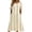 Beige, variant on Women's Striped Maxi Dress, Tie Cuff Short Sleeve Casual Midi Dresses, Loose Fit A-Line Summer Vertical Stripe T Shirt Sundress with Pockets for Home and Office